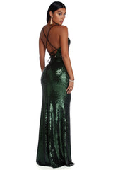 Celeste Sparkling Siren Evening Dress - Lady Occasions