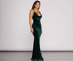 Jolene Formal Glitter Velvet Dress - Lady Occasions