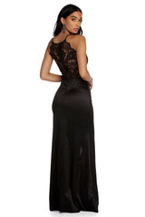 Katrina Formal Lace And Satin Dress - Lady Occasions