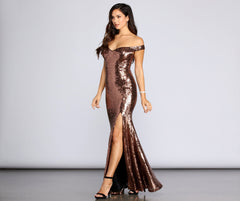 Anika Off The Shoulder Sequin Dress - Lady Occasions