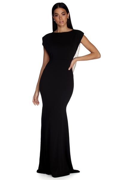 Jada Formal Draped Pearl Dress - Lady Occasions