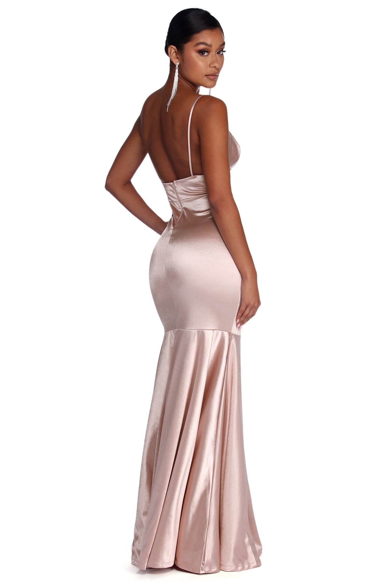 Isabel Formal Satin Mermaid Dress - Lady Occasions