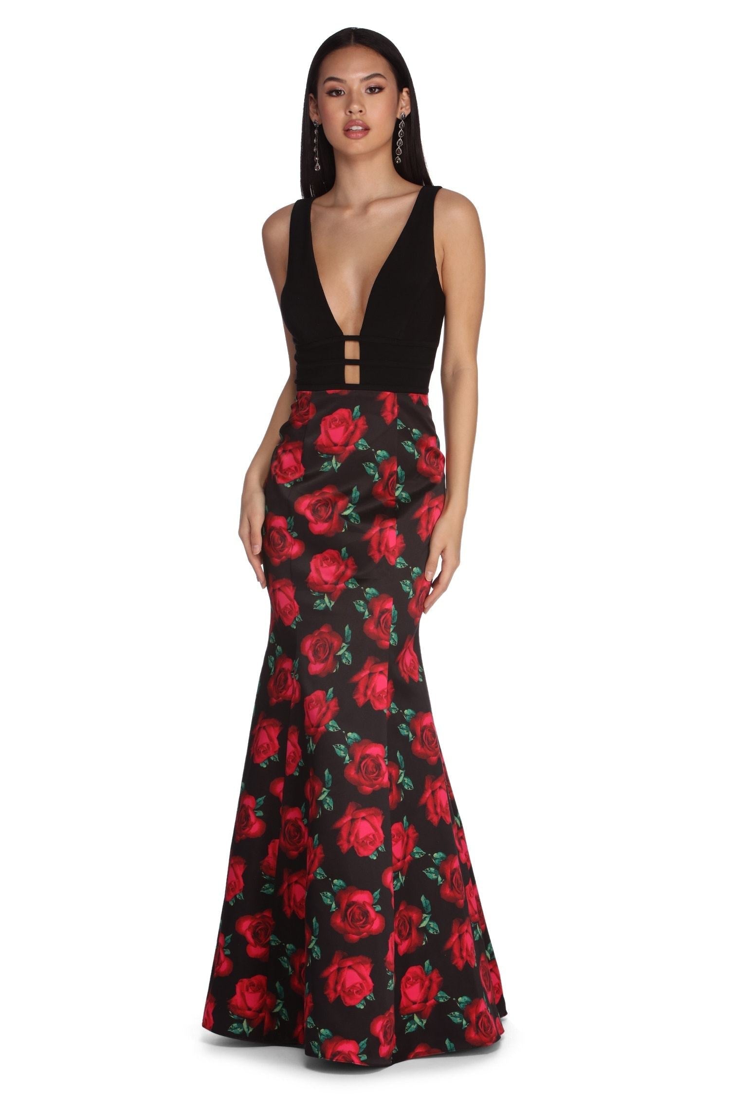 Angelica Formal Rose Mermaid Dress - Lady Occasions