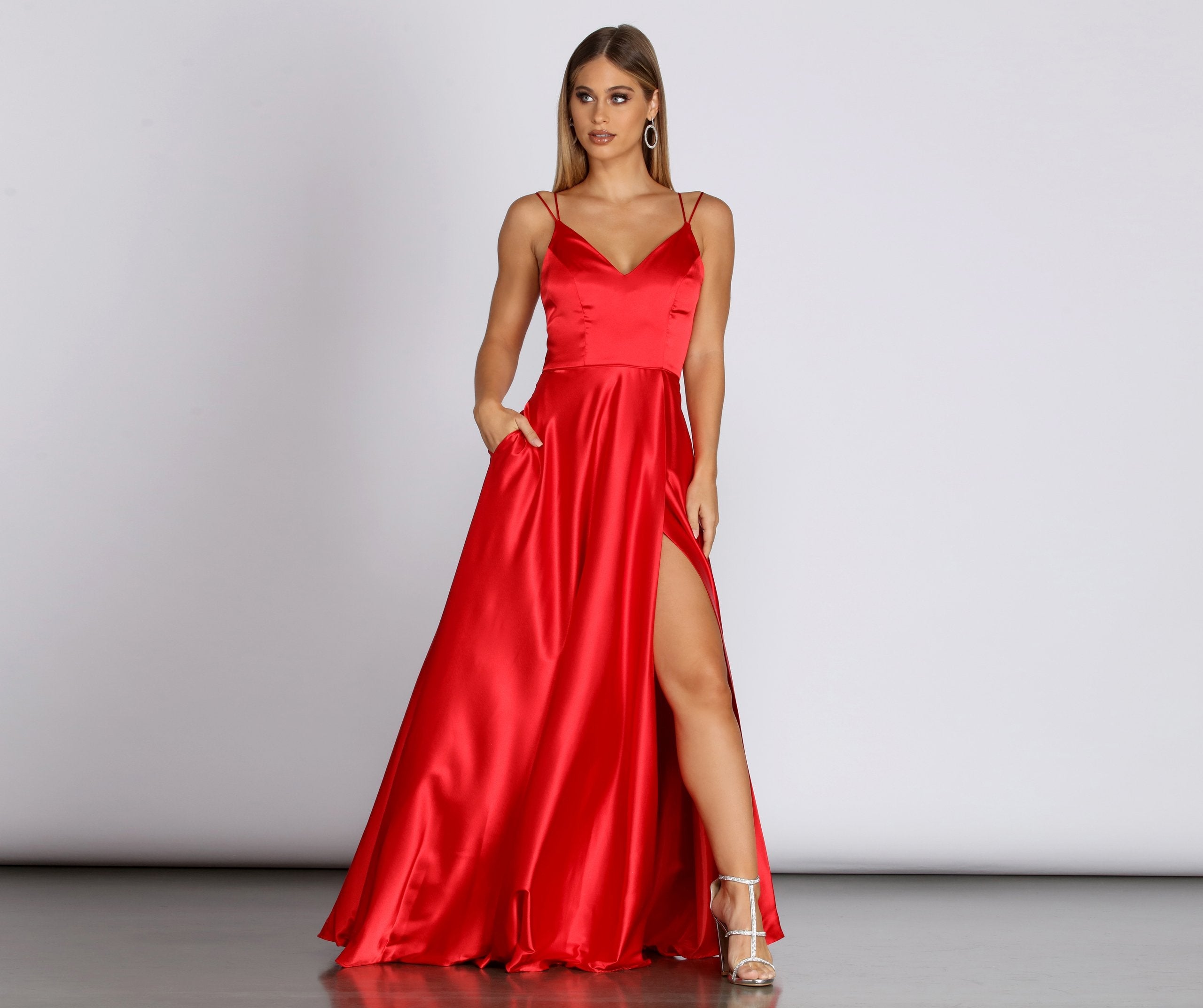 Ryder Satin A-Line Gown - Lady Occasions