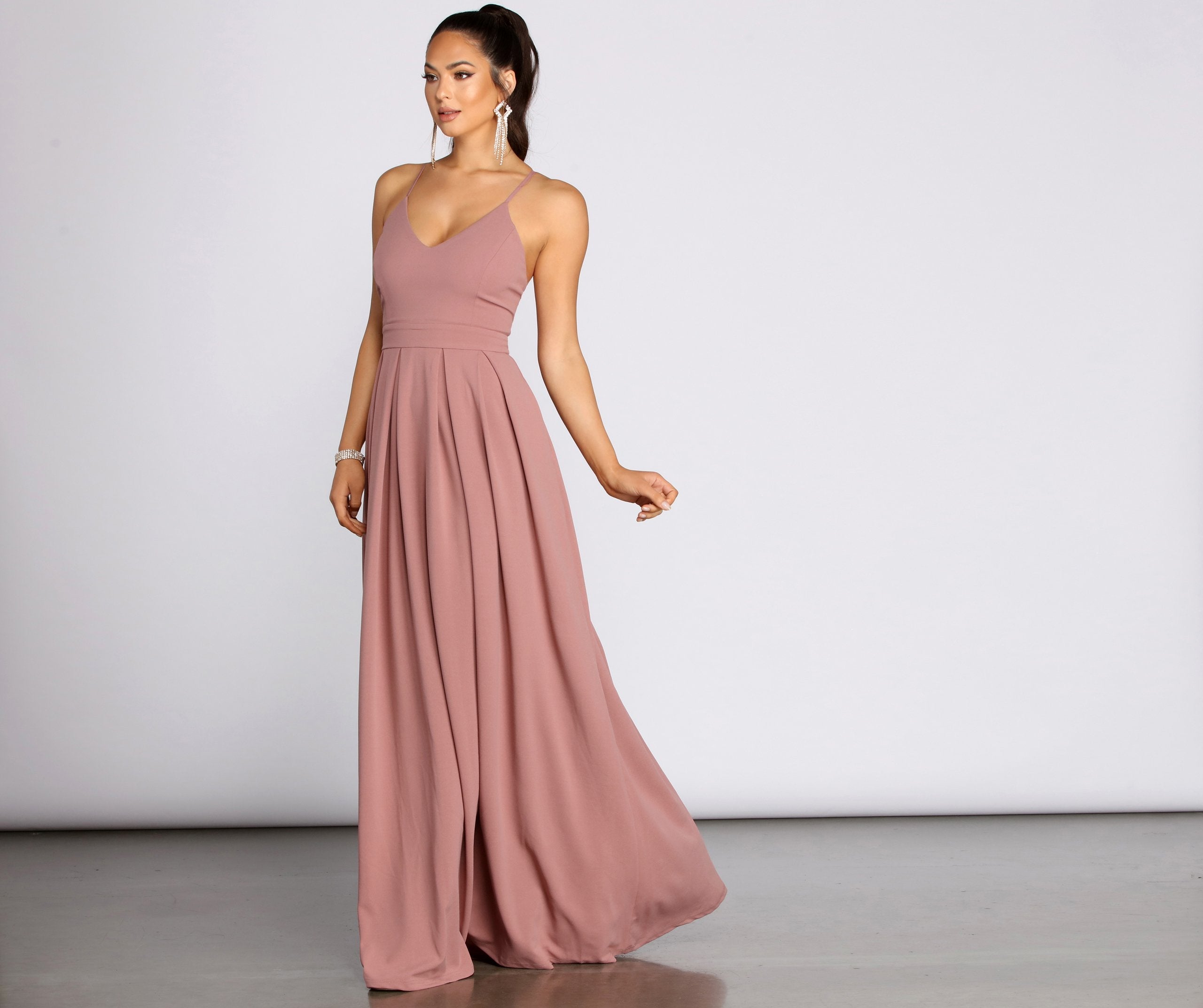 Marlowe Formal Long Pleated Dress - Lady Occasions