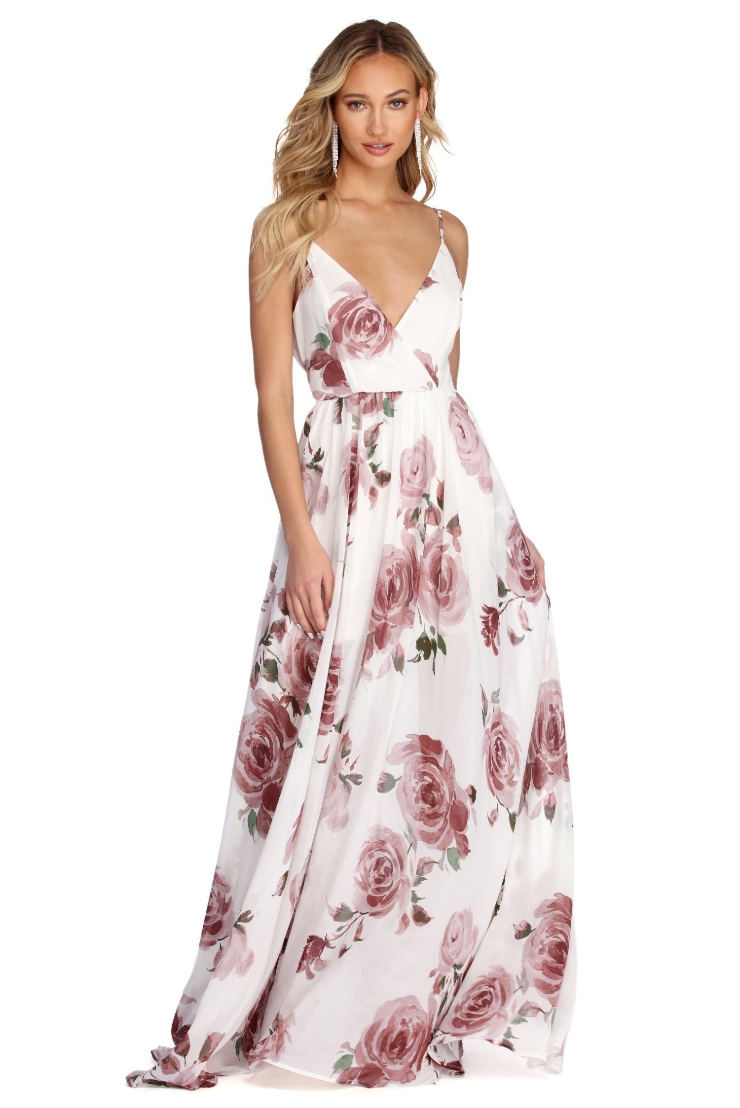 Zara Formal Rose Chiffon Dress - Lady Occasions