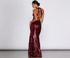 Jena Formal Sequin High Slit Dress - Lady Occasions