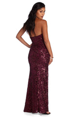 Paulina Formal High Slit Sequin Dress - Lady Occasions