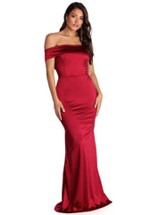 Elena Ruched Satin Gown - Lady Occasions