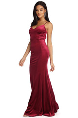 Viviana Formal Velvet Open Back Dress - Lady Occasions