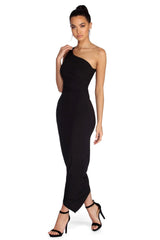 Selena Formal One Shoulder Ruched Dress - Lady Occasions