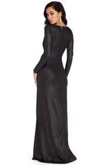 Evangeline Formal Glitter Knot Dress - Lady Occasions