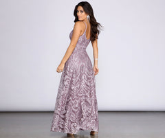 Amaya Mesh Embroidered A-Line Dress - Lady Occasions