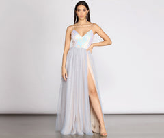 Nicolette Sequin & Tulle Dress - Lady Occasions