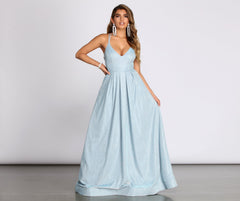 Jules Glitter Ball Gown - Lady Occasions