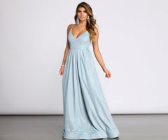 Jules Glitter Ball Gown - Lady Occasions