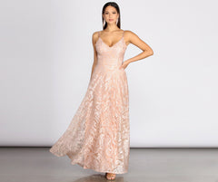 Veda Embroidered Elegance Ball Gown - Lady Occasions