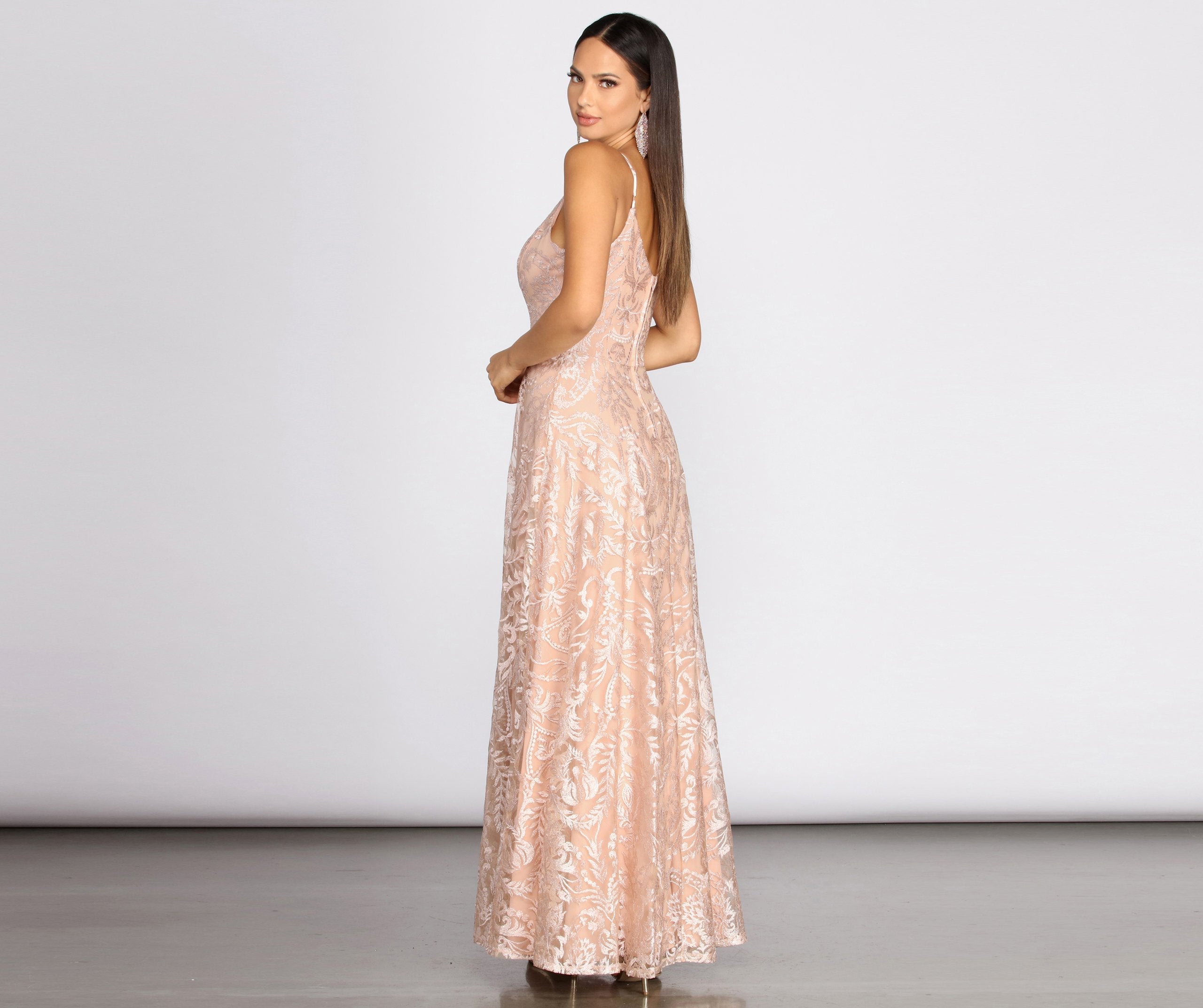 Veda Embroidered Elegance Ball Gown - Lady Occasions