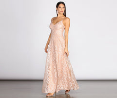 Veda Embroidered Elegance Ball Gown - Lady Occasions