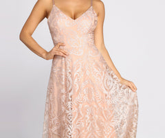 Veda Embroidered Elegance Ball Gown - Lady Occasions