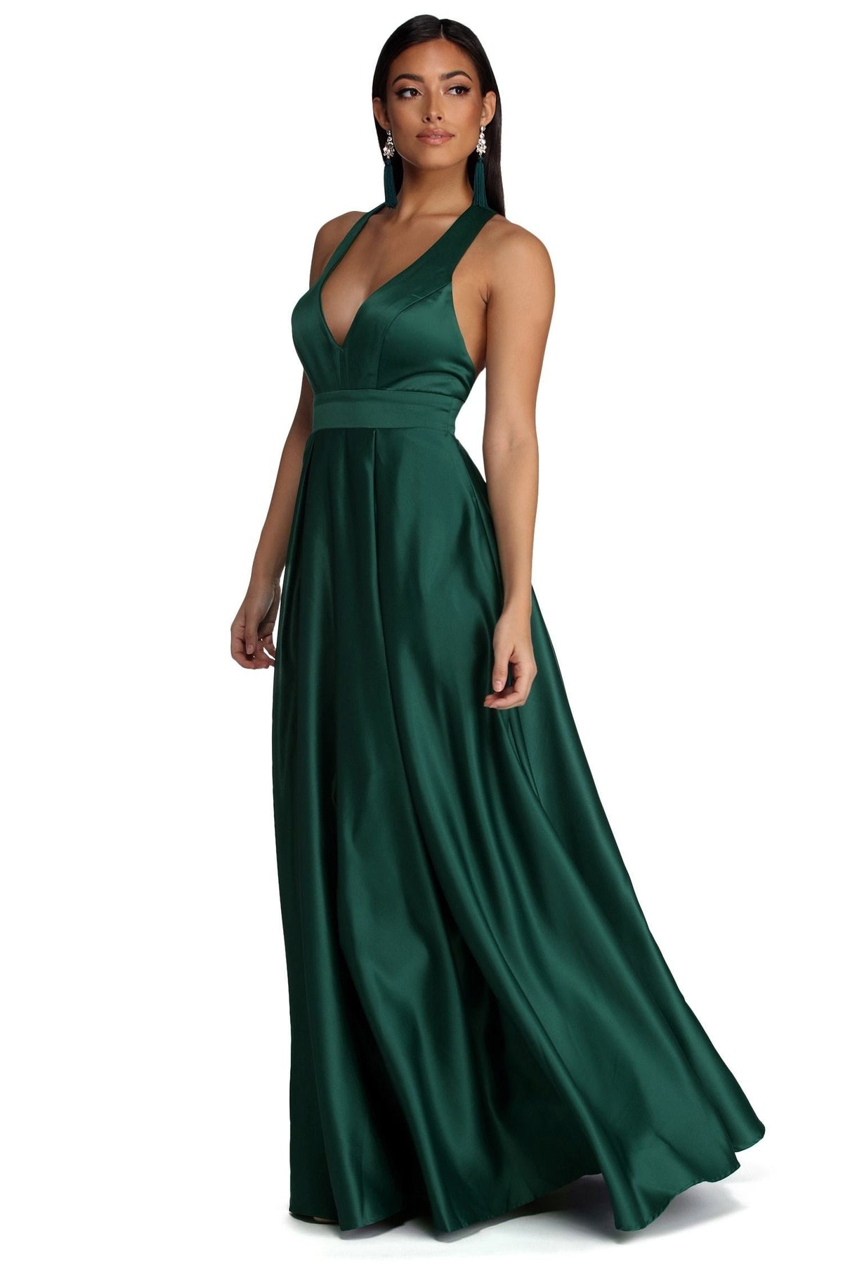 Elle Formal Satin Ball Gown - Lady Occasions