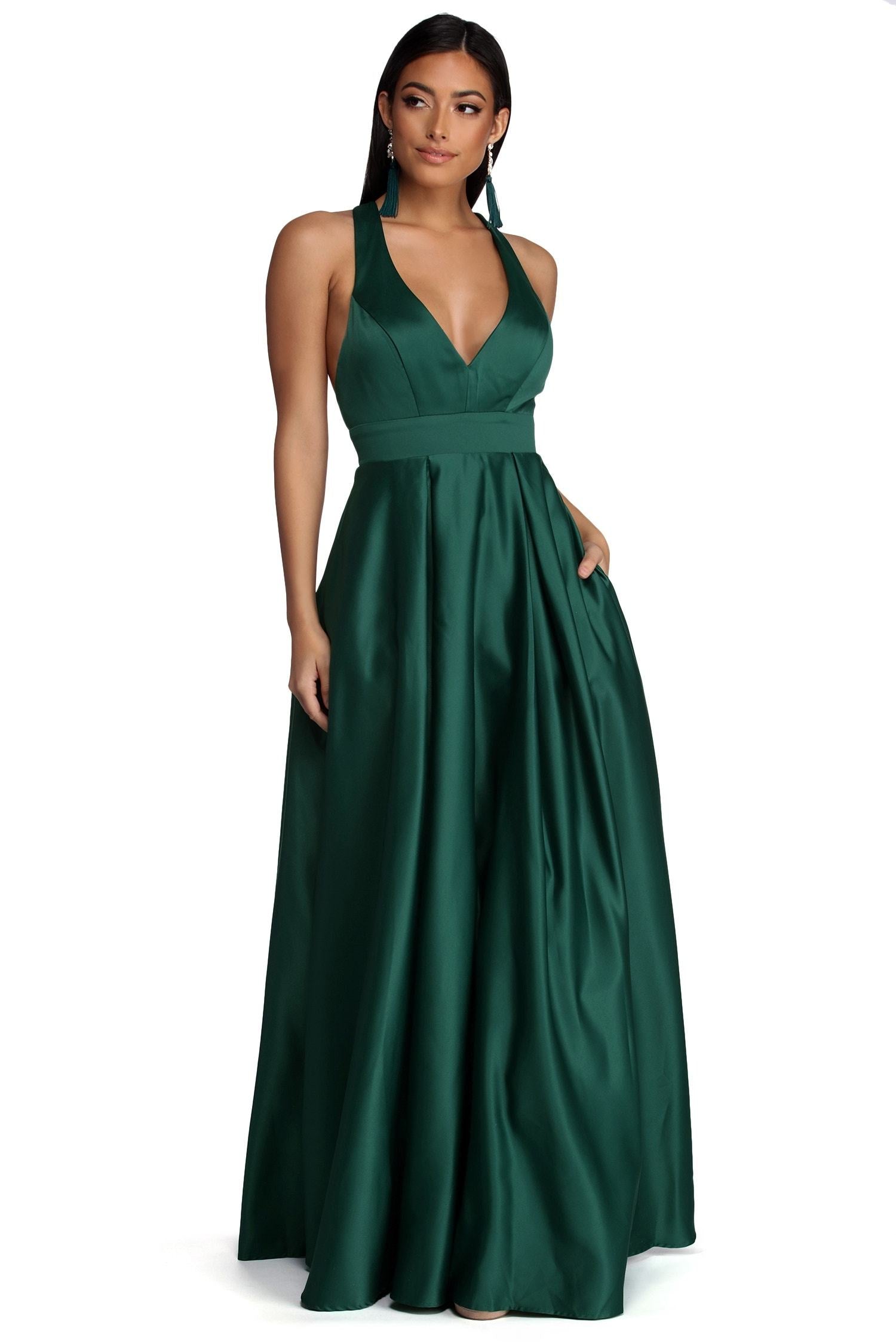 Elle Formal Satin Ball Gown - Lady Occasions