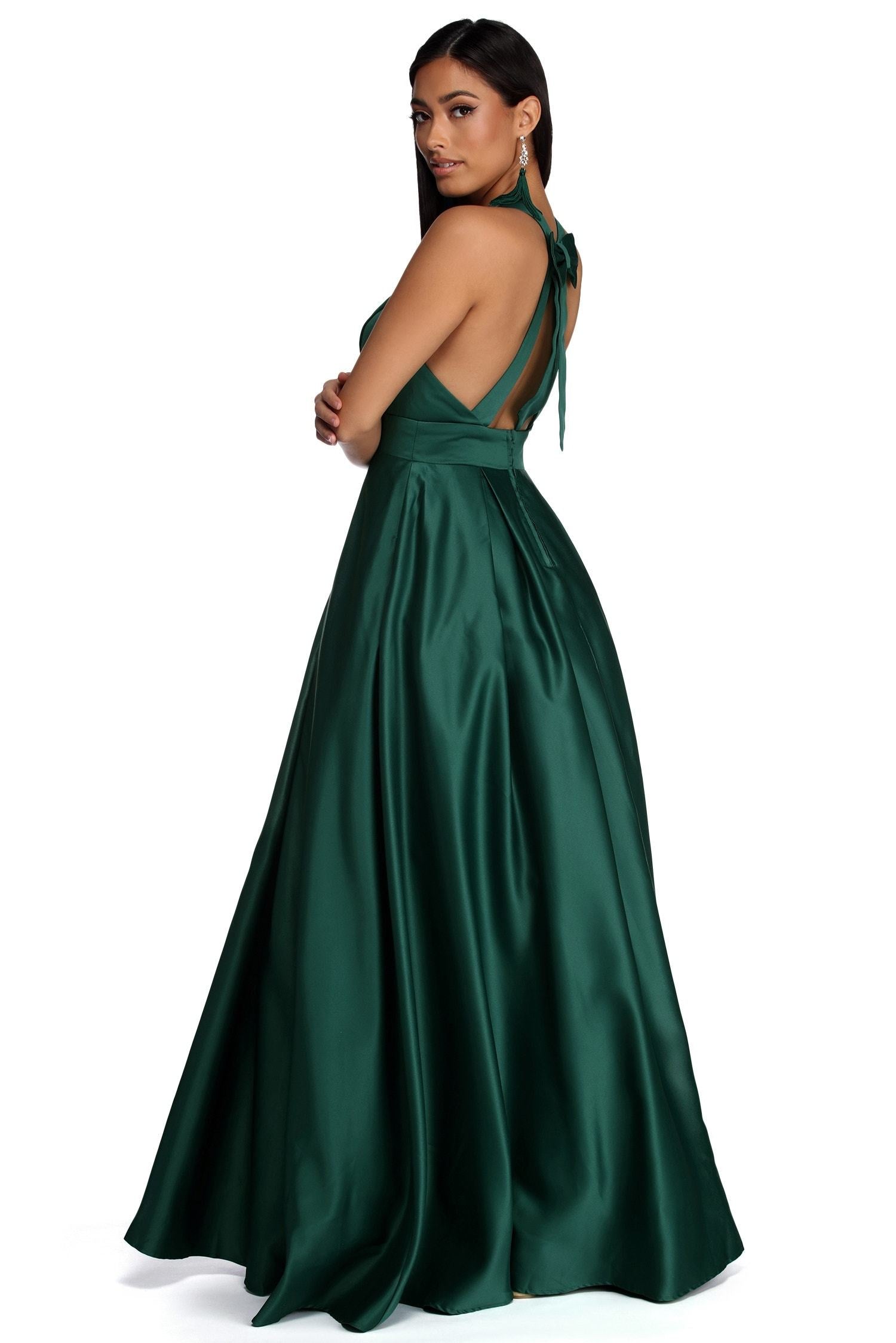 Elle Formal Satin Ball Gown - Lady Occasions