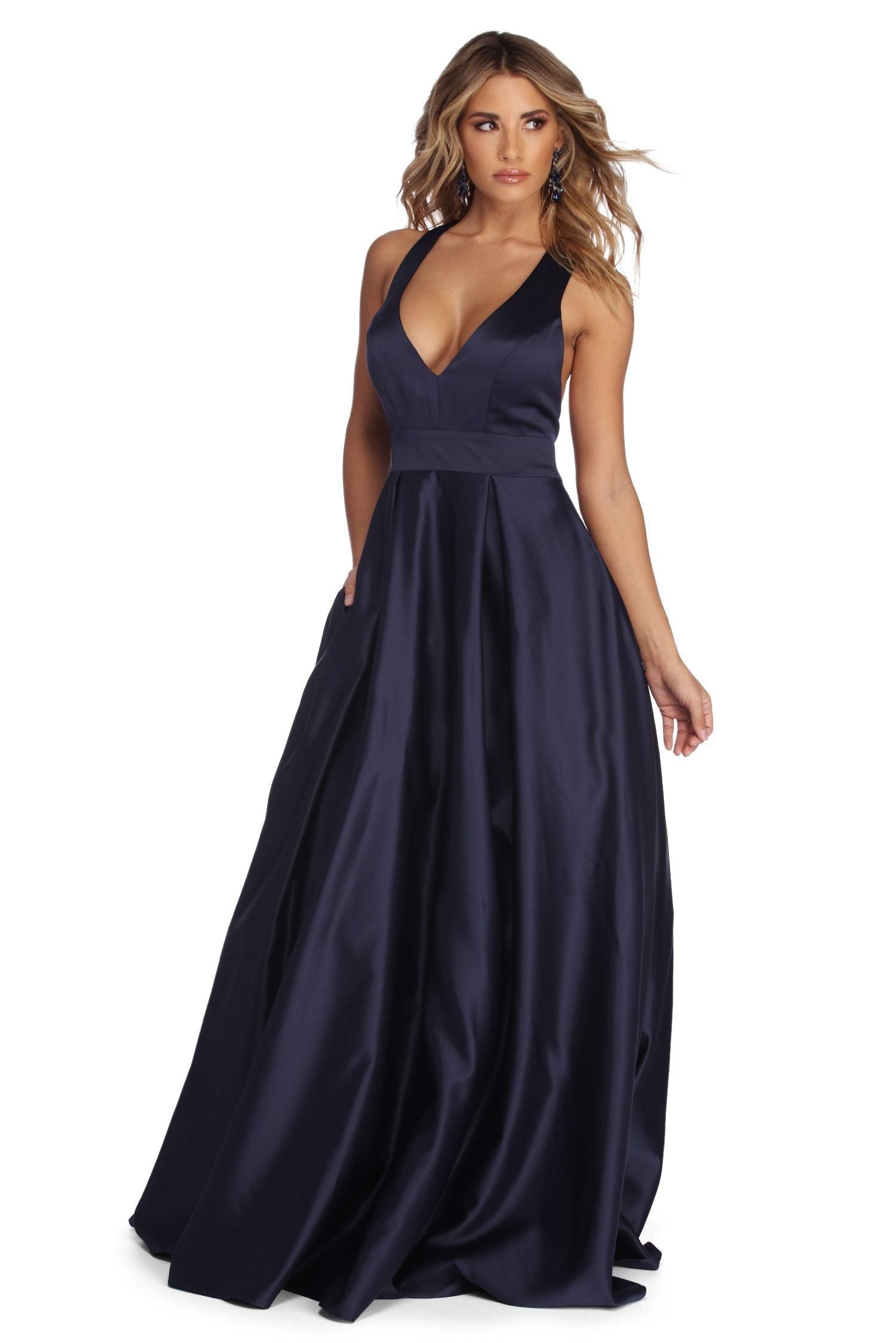 Elle Formal Satin Ball Gown - Lady Occasions