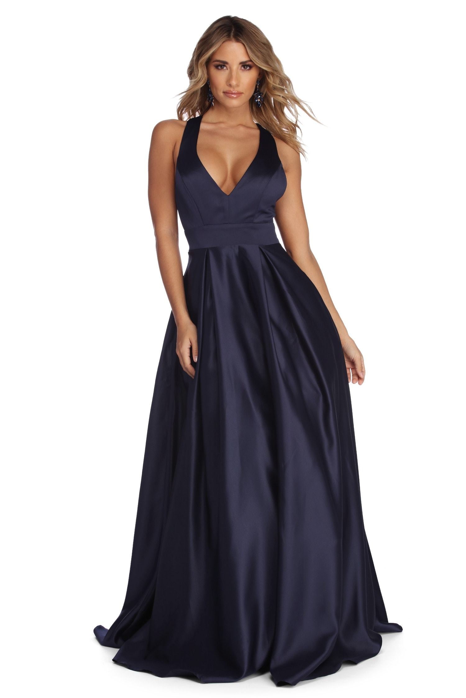 Elle Formal Satin Ball Gown - Lady Occasions