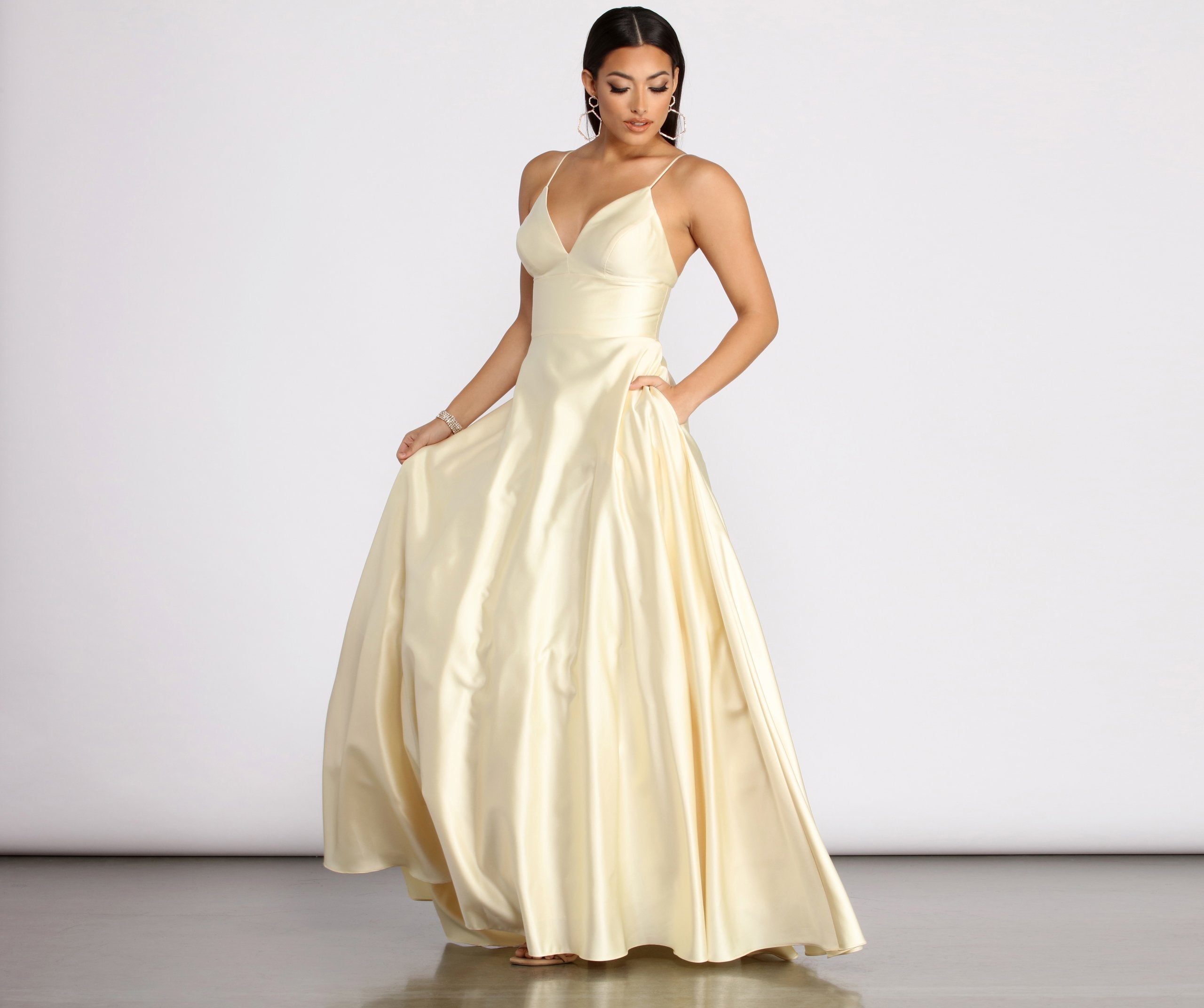 Mary-Kate Satin Ball Gown - Lady Occasions