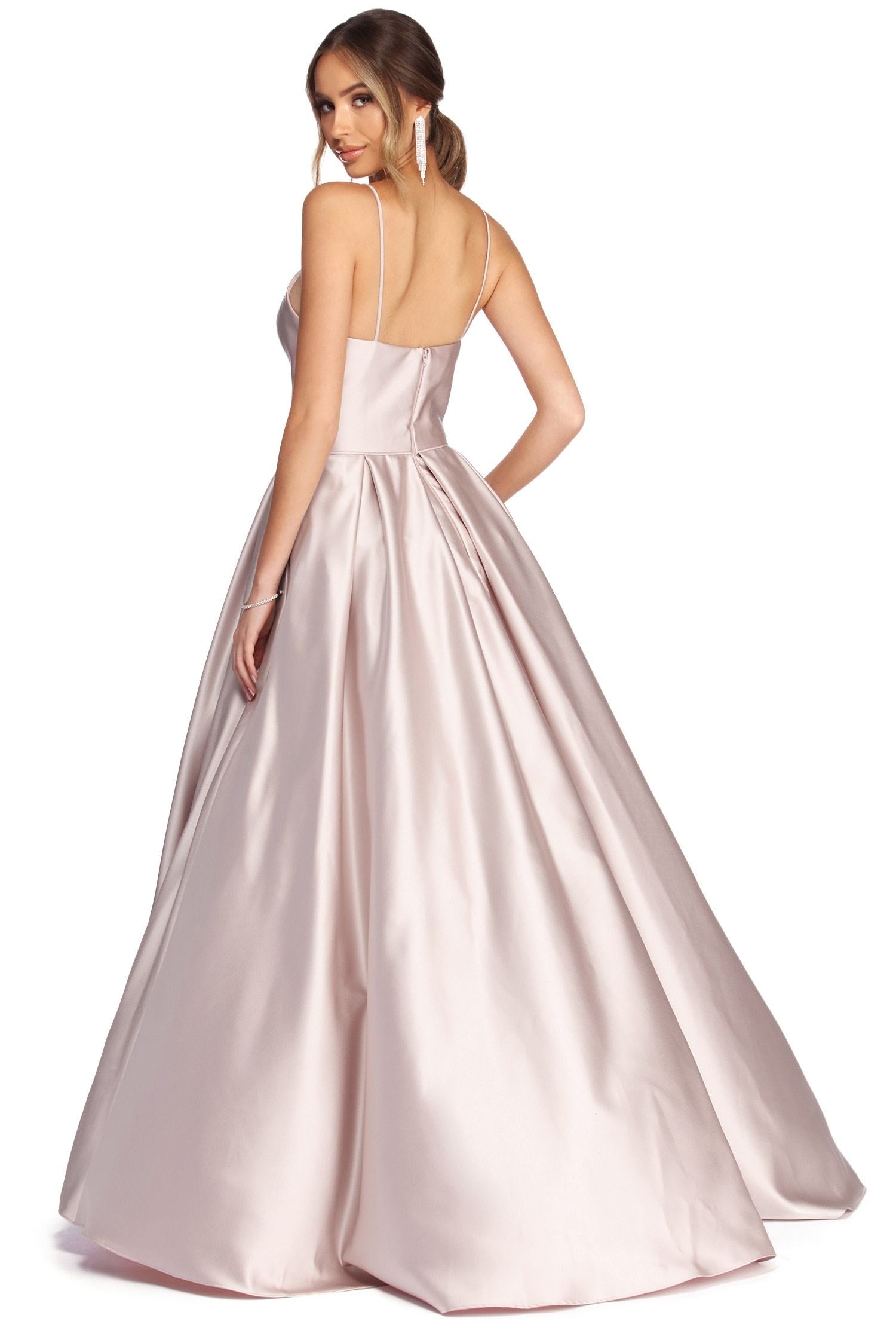 Harper Formal Satin Ball Gown - Lady Occasions