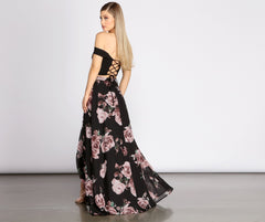 Flora Floral Two Piece Dress - Lady Occasions