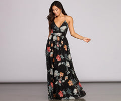 Flower Power Chiffon Maxi Dress - Lady Occasions