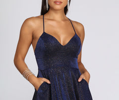Midnight Sparkle Skater Dress - Lady Occasions