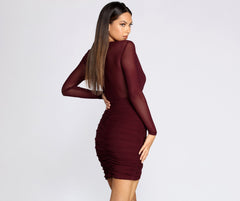 Miss Me Ruched Mini Dress - Lady Occasions