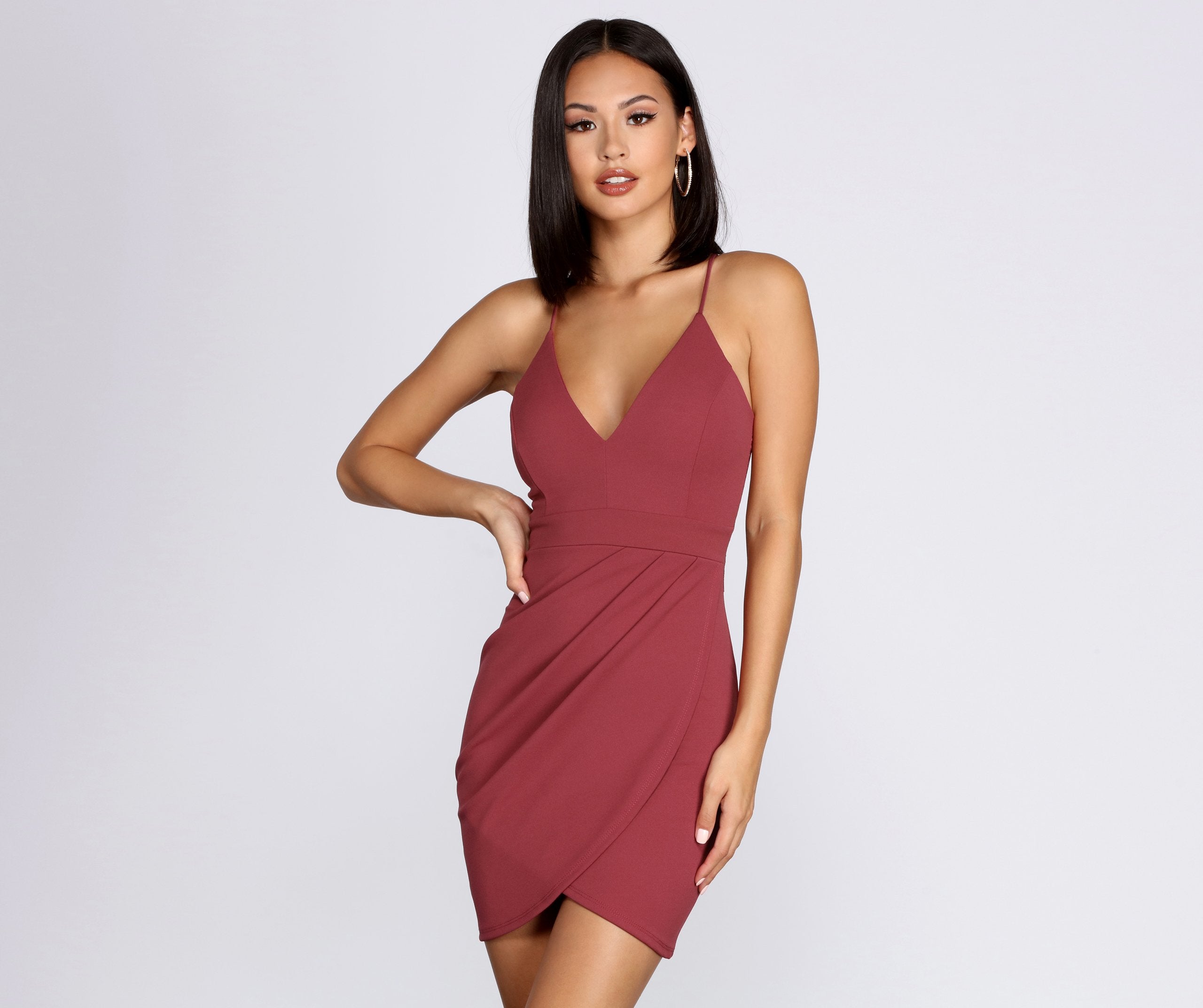 Pretty In Pleats Wrap Mini Dress - Lady Occasions