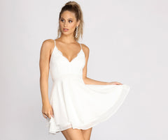 Lady In Lace Double Layer Skater Dress - Lady Occasions
