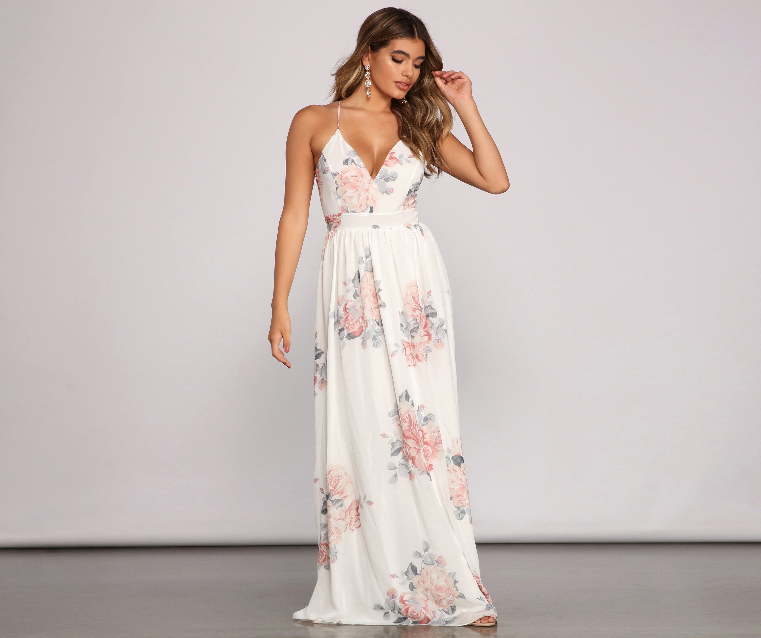 Forever Gorgeous Floral Chiffon Maxi Dress - Lady Occasions