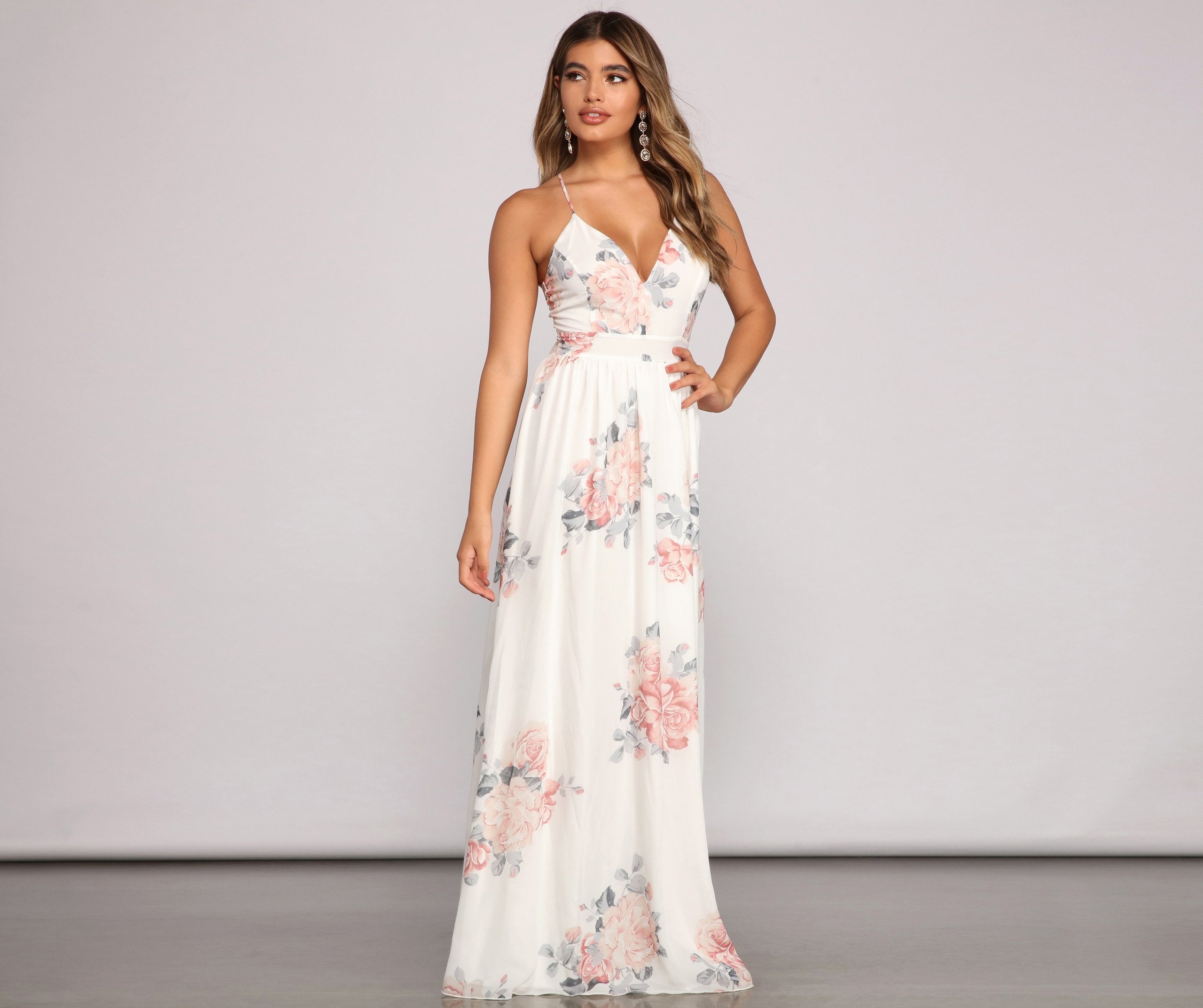 Forever Gorgeous Floral Chiffon Maxi Dress - Lady Occasions