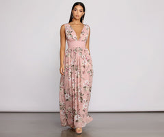 Floral Beauty Sleeveless Chiffon Maxi Dress - Lady Occasions