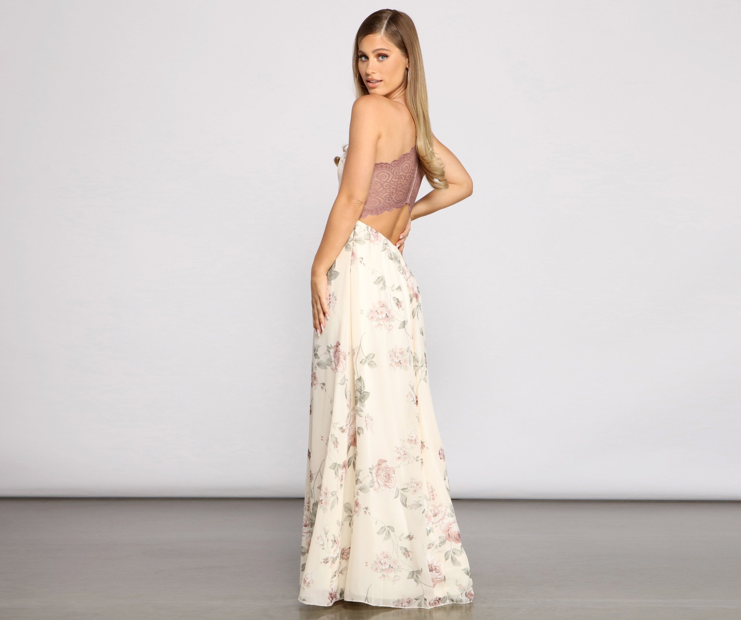 Floral Romance Chiffon Maxi Dress - Lady Occasions