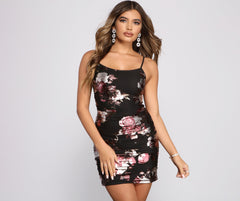 Floral Beauty Mesh Mini Dress - Lady Occasions