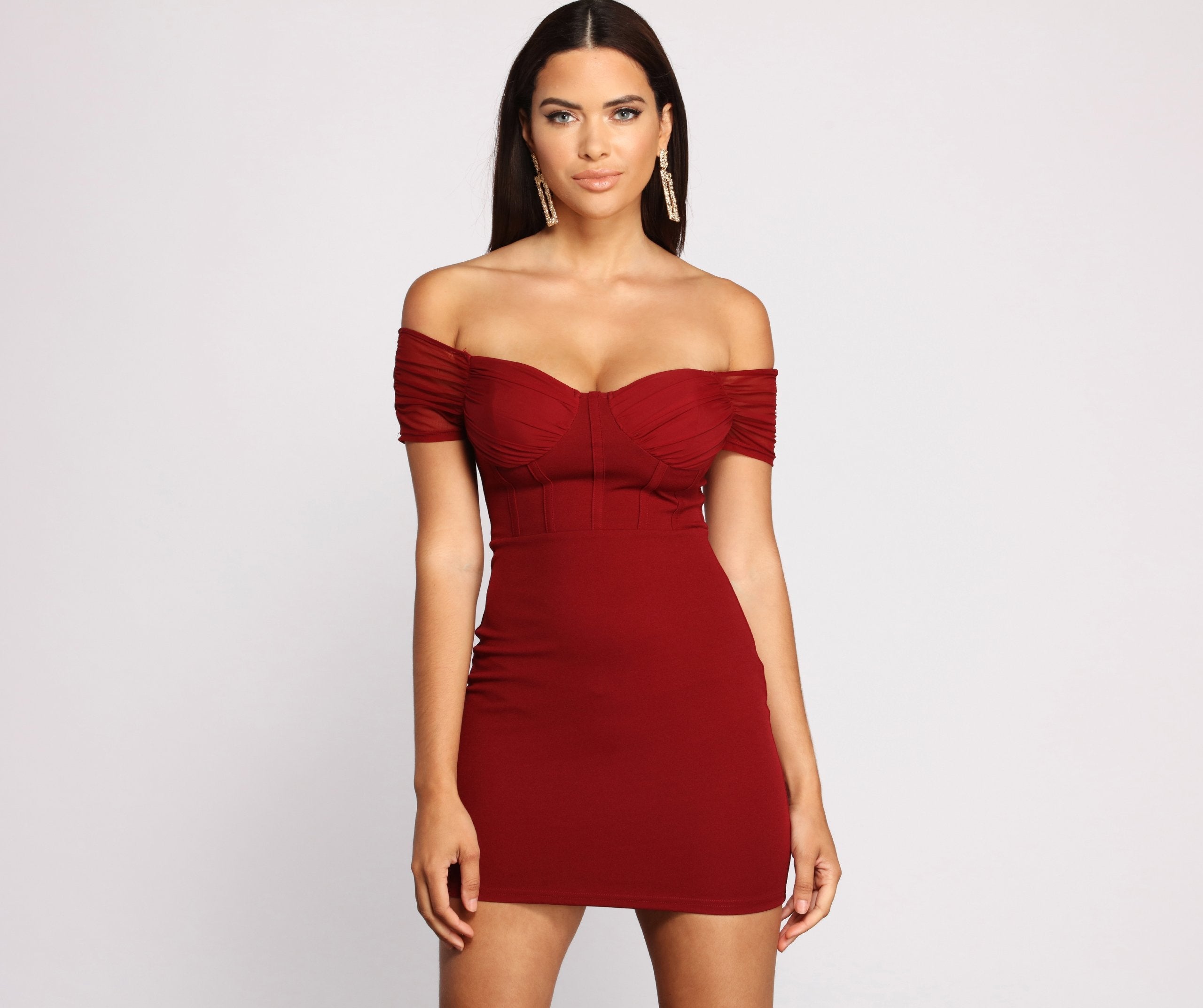 Sweet And Sultry Off The Shoulder Mini Dress - Lady Occasions