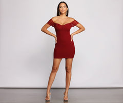 Sweet And Sultry Off The Shoulder Mini Dress - Lady Occasions