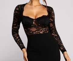 Sweet Appeal Crepe and Lace Mini Dress - Lady Occasions