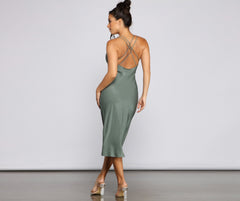 Forever Chic Satin Midi Dress - Lady Occasions