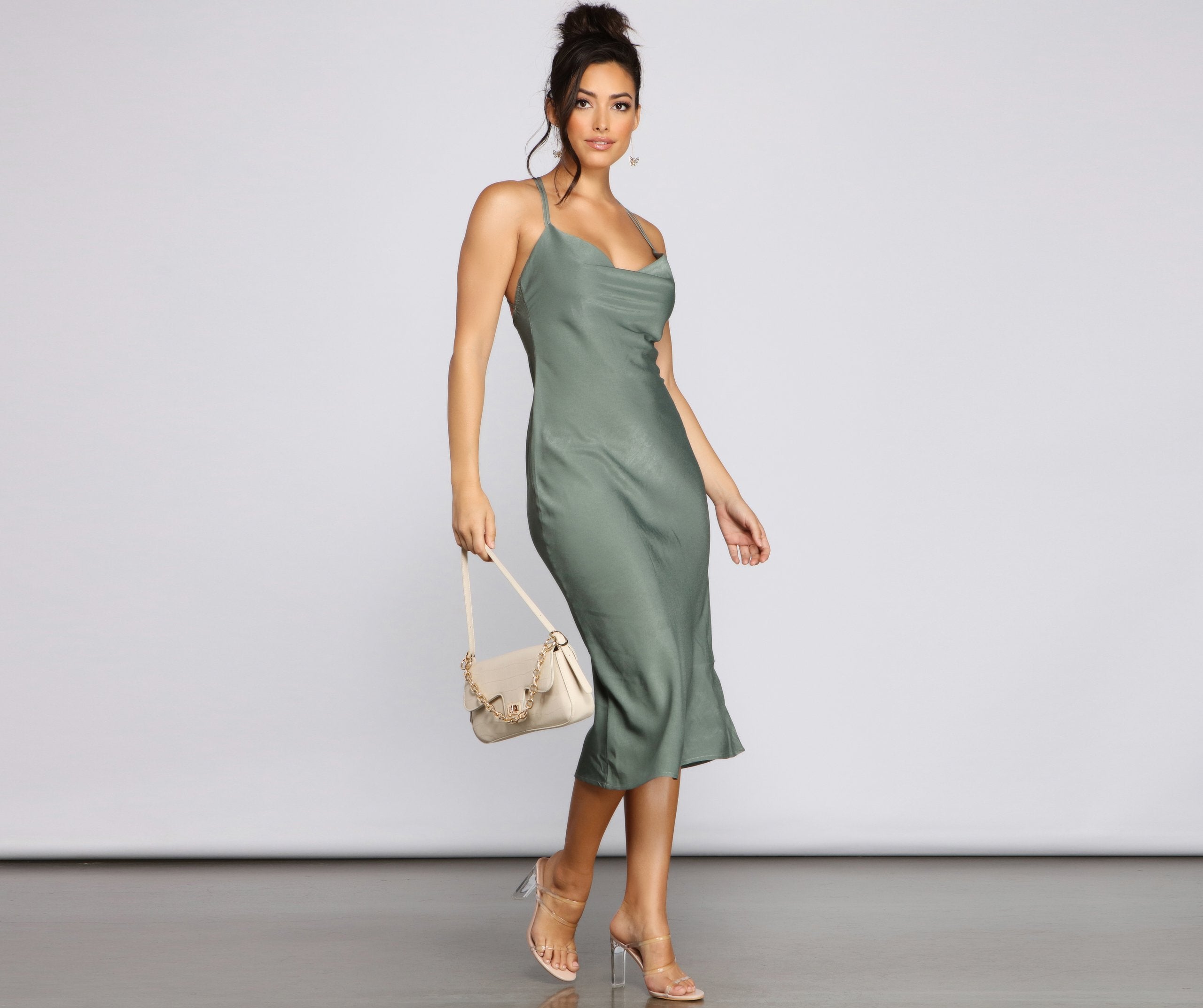 Forever Chic Satin Midi Dress - Lady Occasions