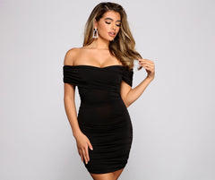 Alluring And Chic Off-The-Shoulder Mini Dress - Lady Occasions