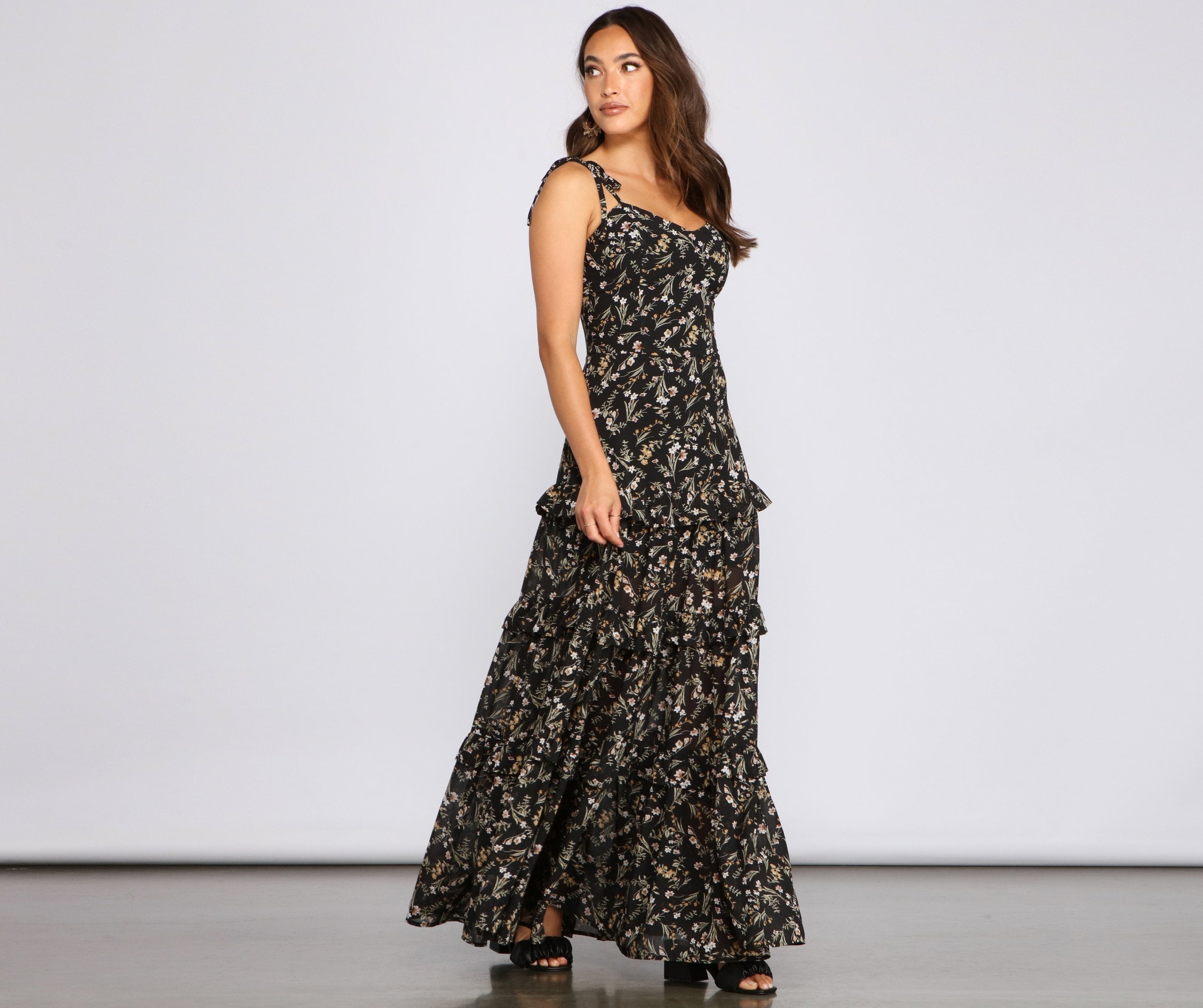 Floral Desire Ruffled Maxi Dress - Lady Occasions