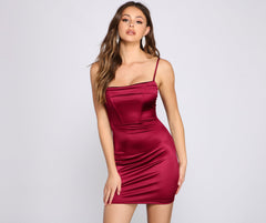 Stunning Beauty Satin Mini Dress - Lady Occasions